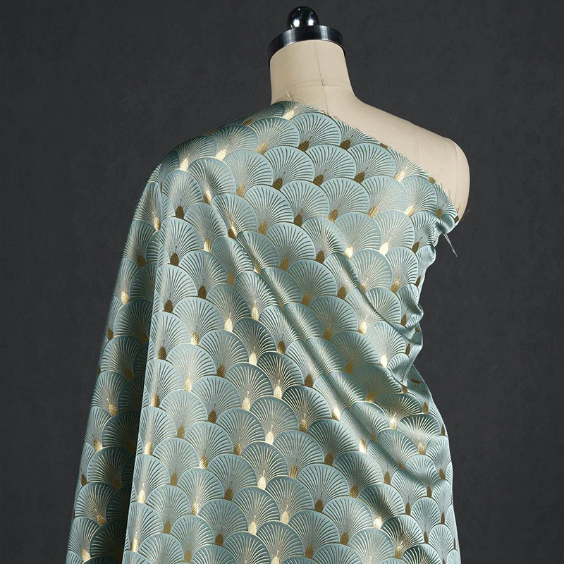 Sewing Fabric - Ginkgo Leaf Fan Shaped Jacquard Brocade