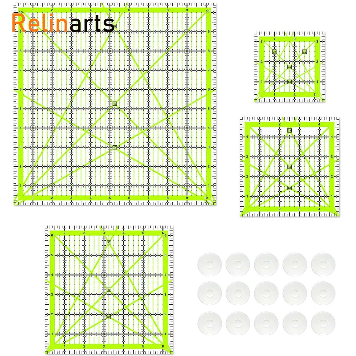 Quilting Ruler Square - 4Pcs Acrylic Square Quilting Ruler Set