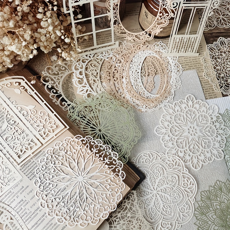 10 pcs Vintage Lace Hollow Mat - Pattern Tissue Paper recension och pris
