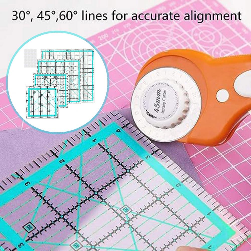 4Pcs Acrylic Quilting Ruler wi - Quilting Ruler Square recension och pris