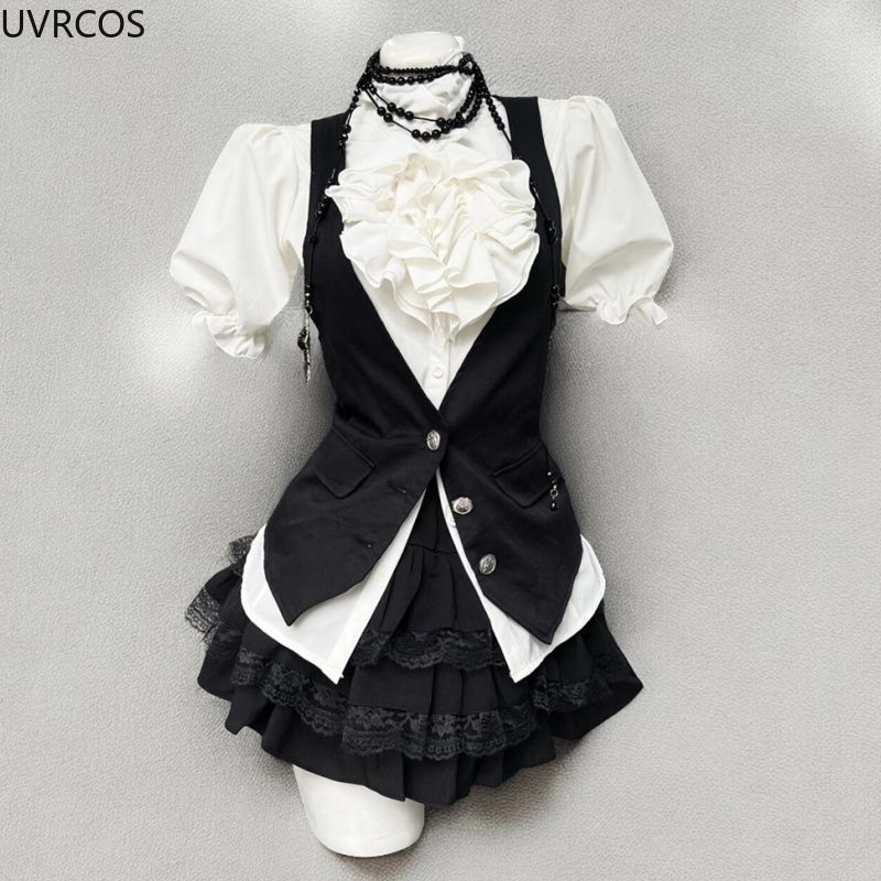 Y2k Aesthetic Lolita Style Swe - Sewing Vest recension och pris