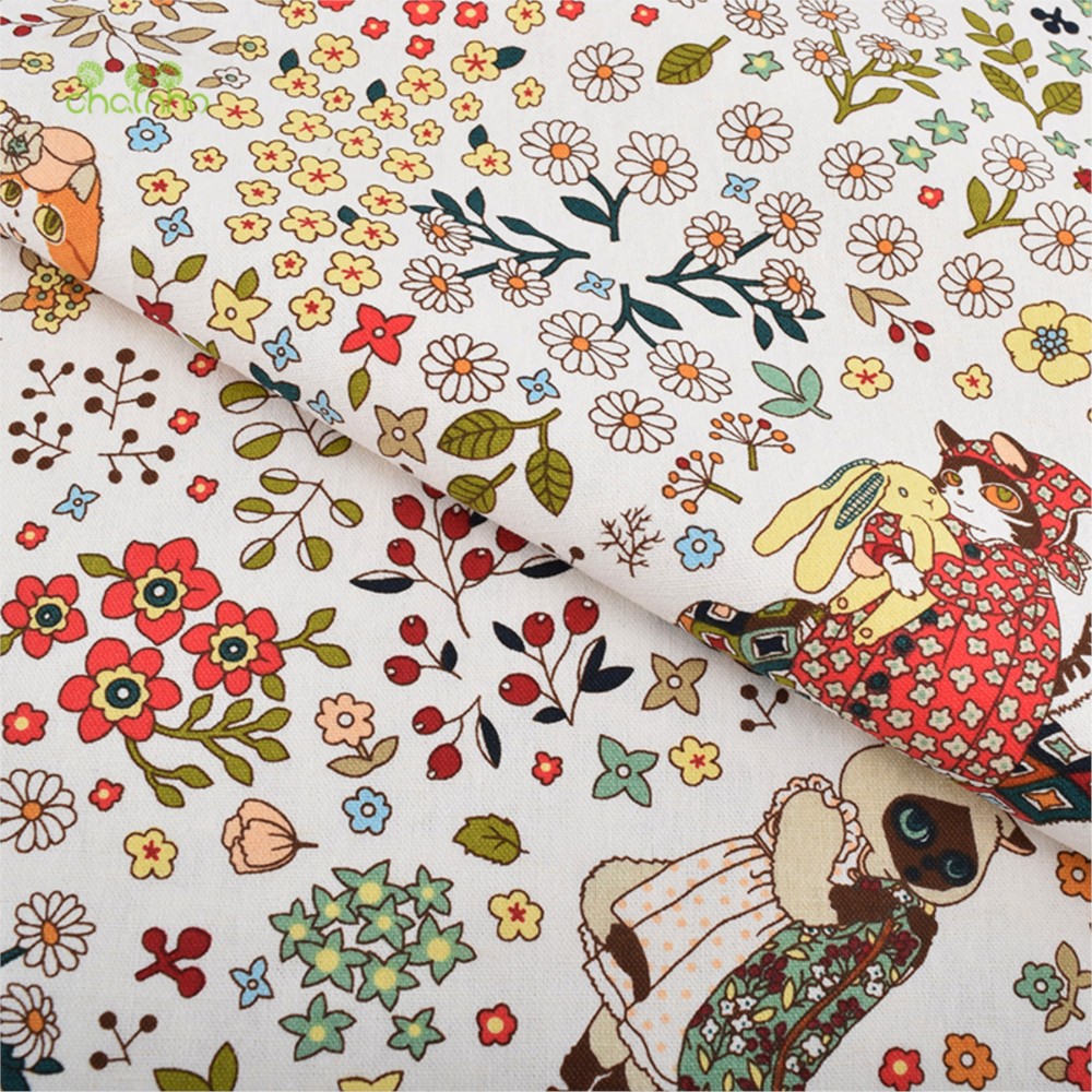 Chainho,Printed Cotton Linen F - Sewing Geotextile Fabric recension och pris