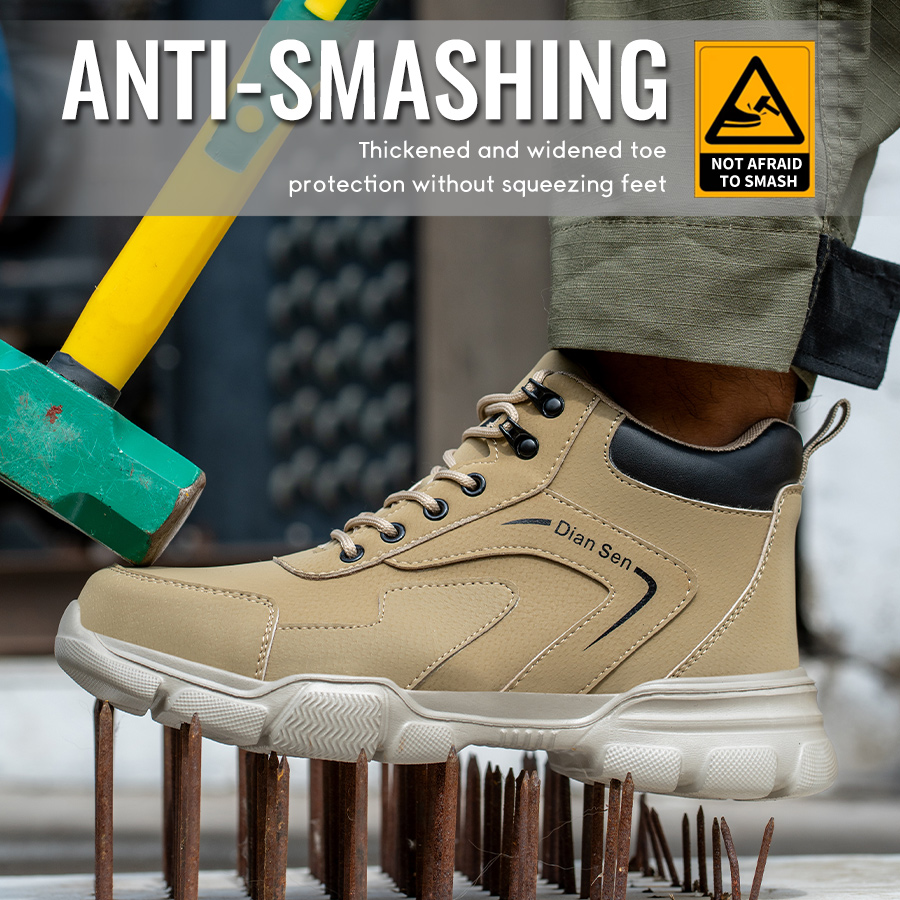Mens Work Boots Steel Toe Shoe - Sewing Nylon recension och pris