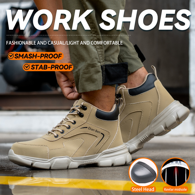 Mens Work Boots Steel Toe Shoe - Sewing Nylon recension och pris