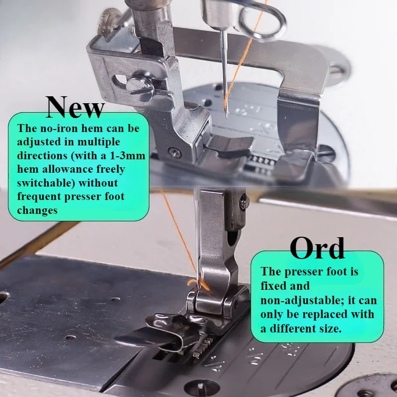 Adjustable No-Iron Hemmer Foot - Sewing Machine Fabric recension och pris