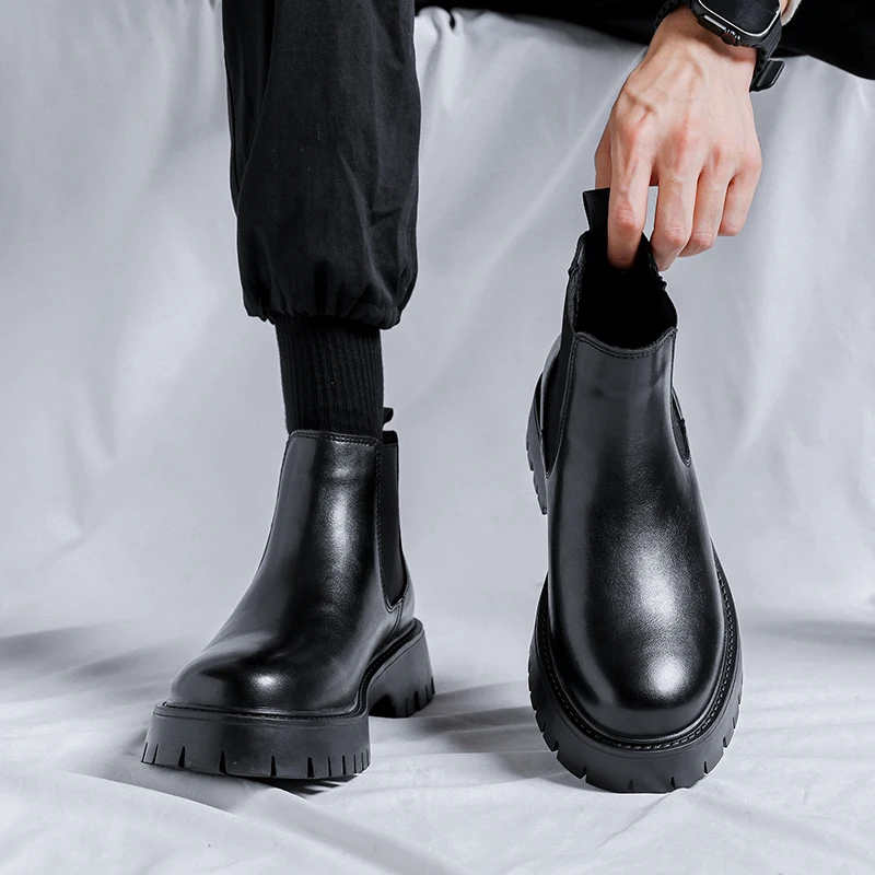 Chelsea Boots Fashion Leather  - Sewing Nylon recension och pris