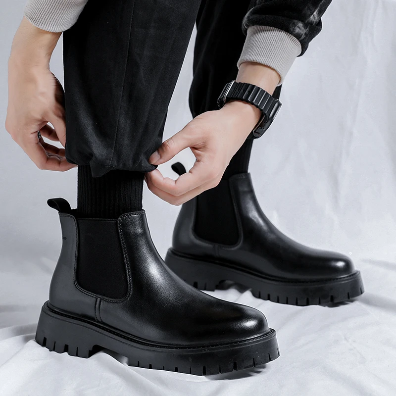 Chelsea Boots Fashion Leather  - Sewing Nylon recension och pris