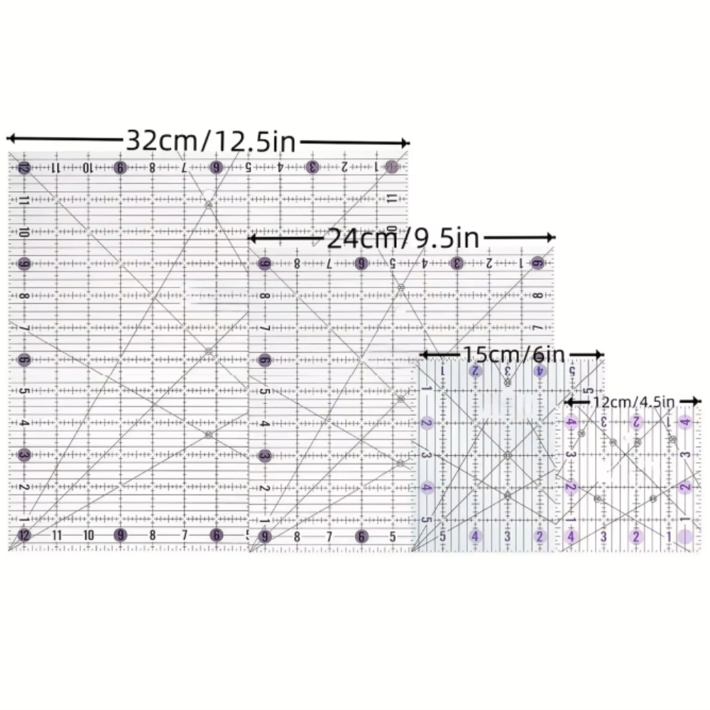 4pcs Square Acrylic Quilting R - Quilting Ruler Square recension och pris