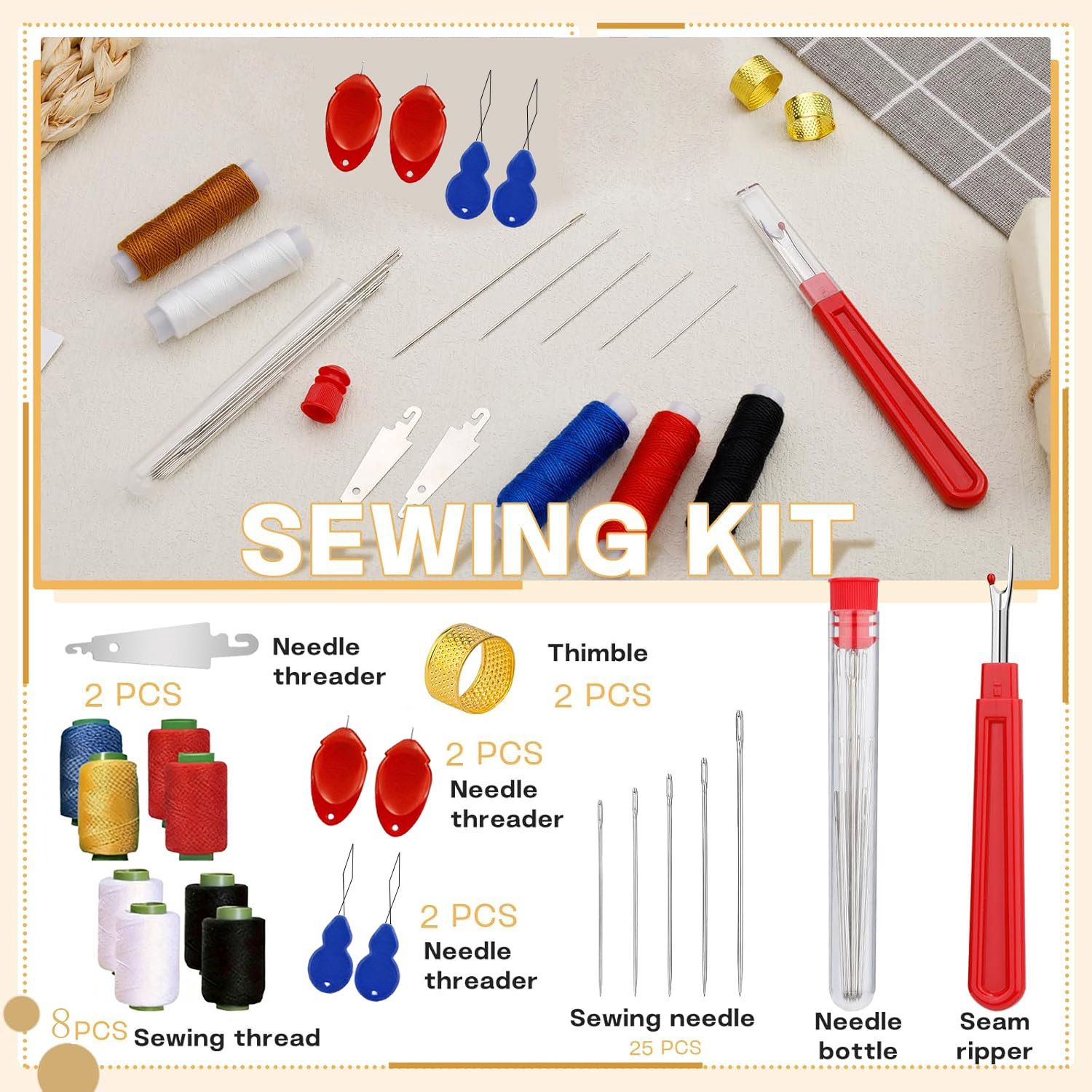 43pcs Big Eye Sewing Needle Ki - Sewing Garments recension och pris
