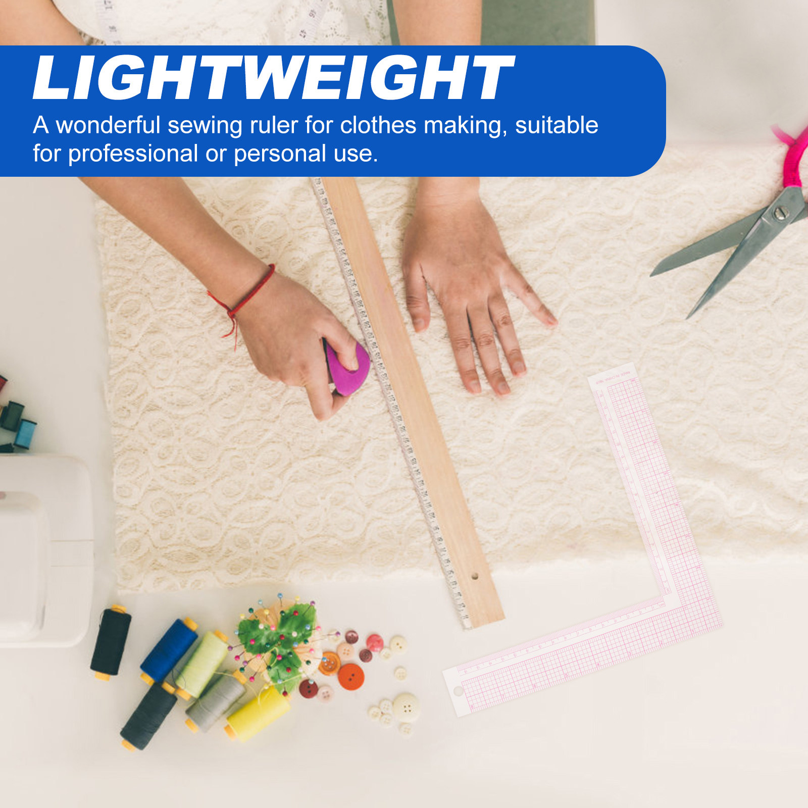 2Pcs Plastic Right Angle L Rul - Sewing Garments recension och pris