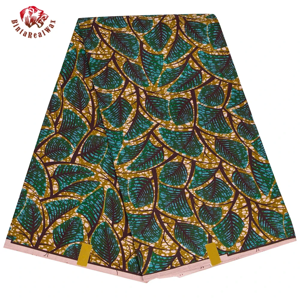 Ankara African Print Leaf Patt - Sewing Batik Fabric recension och pris