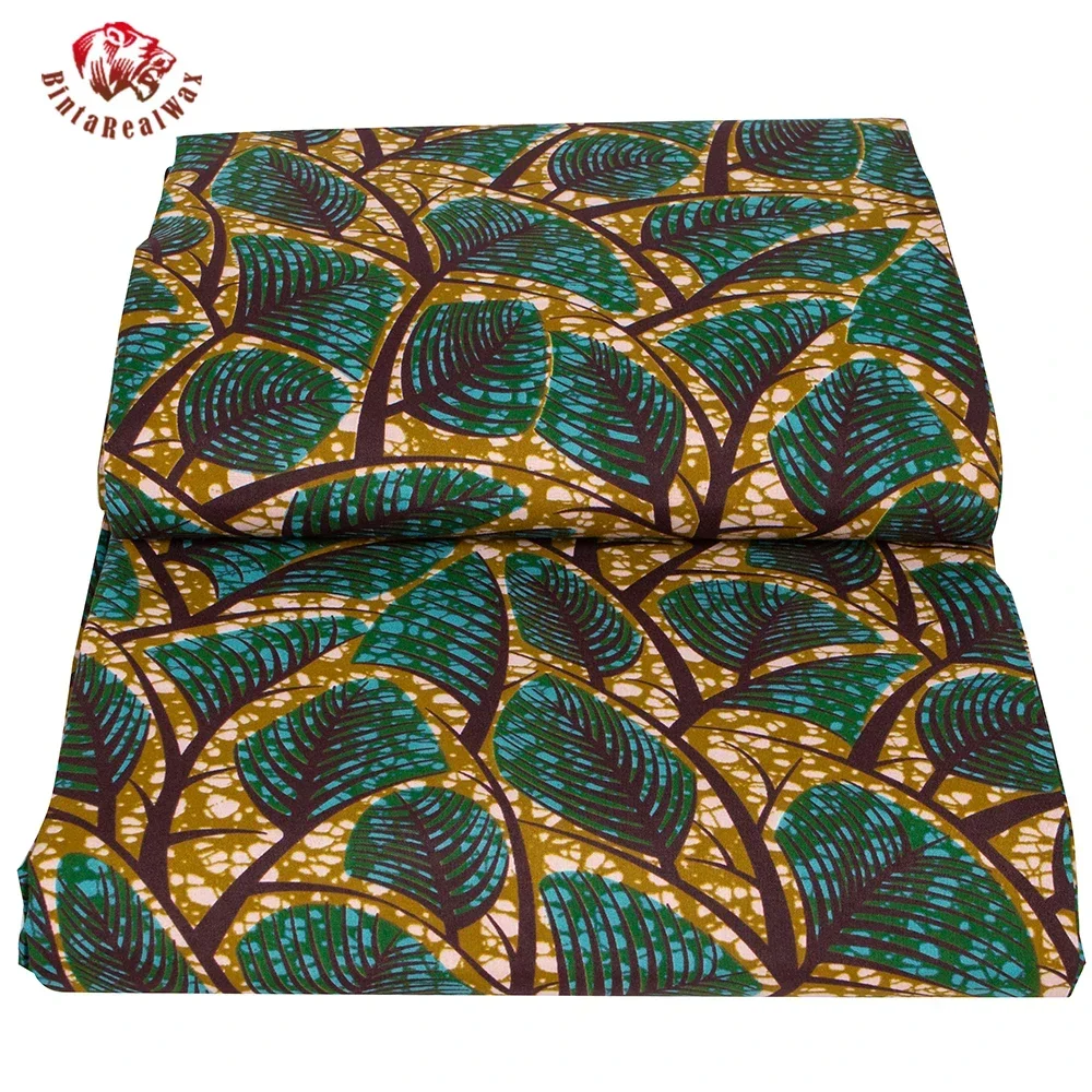 Ankara African Print Leaf Patt - Sewing Batik Fabric recension och pris