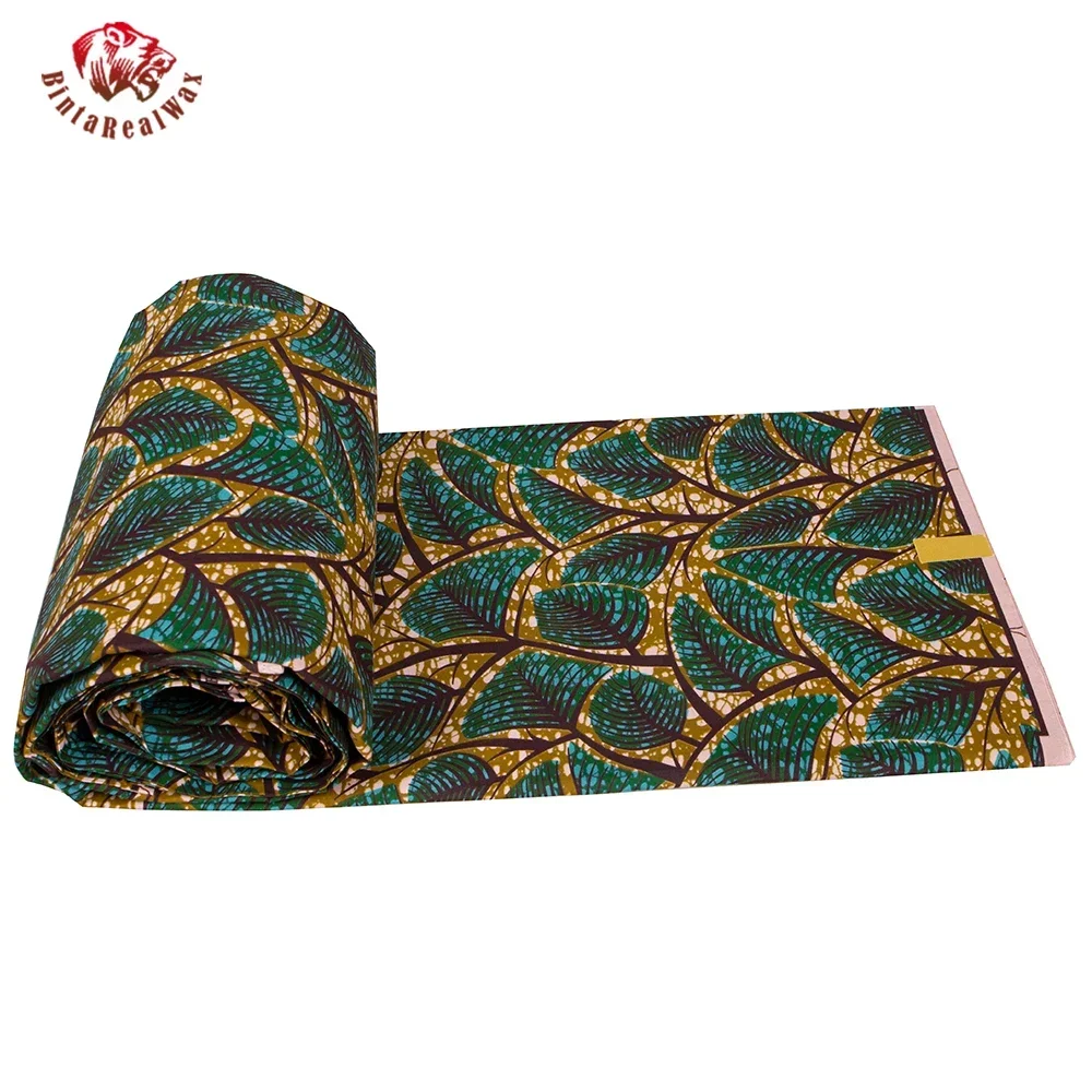 Ankara African Print Leaf Patt - Sewing Batik Fabric recension och pris