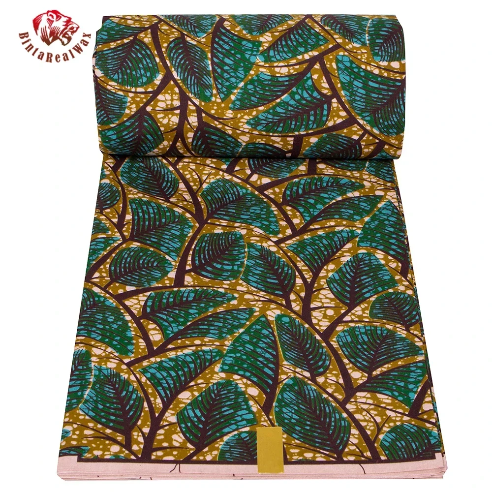 Ankara African Print Leaf Patt - Sewing Batik Fabric recension och pris