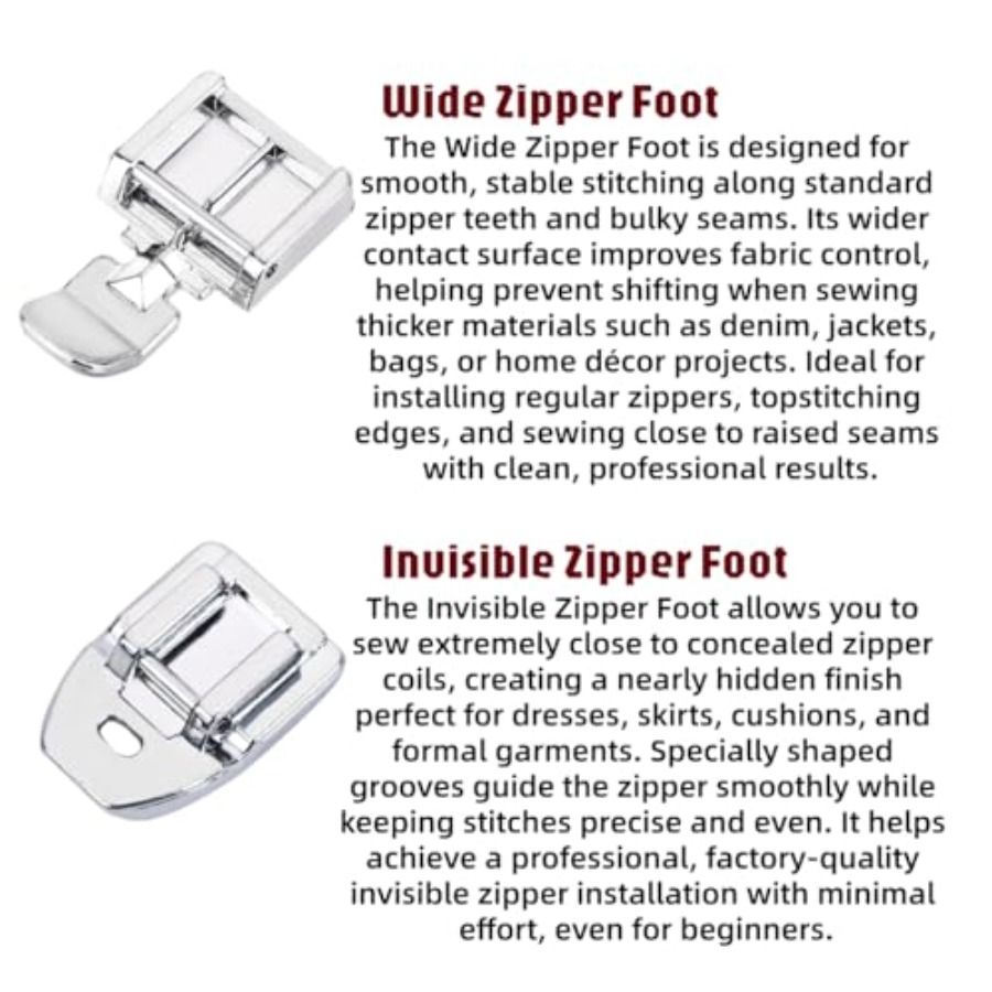 Zipper Foot Kit Includes Invis - Zipper Foot Presser recension och pris