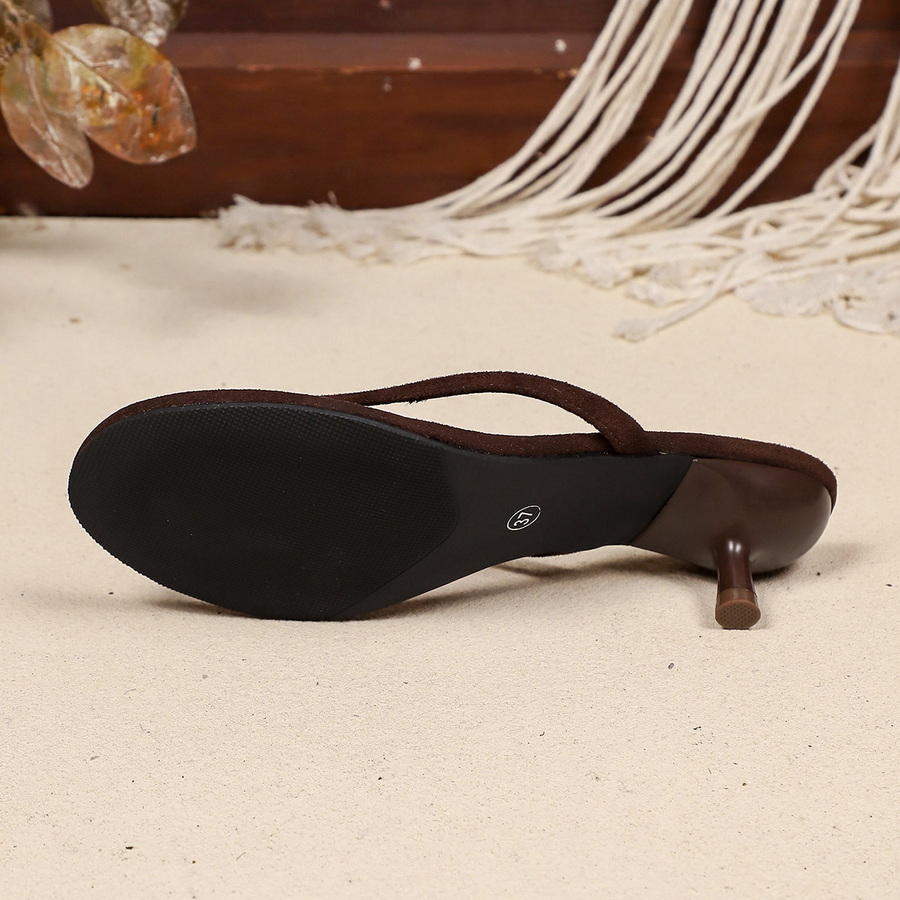 New Faux Suede Heeled Thong Sa - Sewing New recension och pris