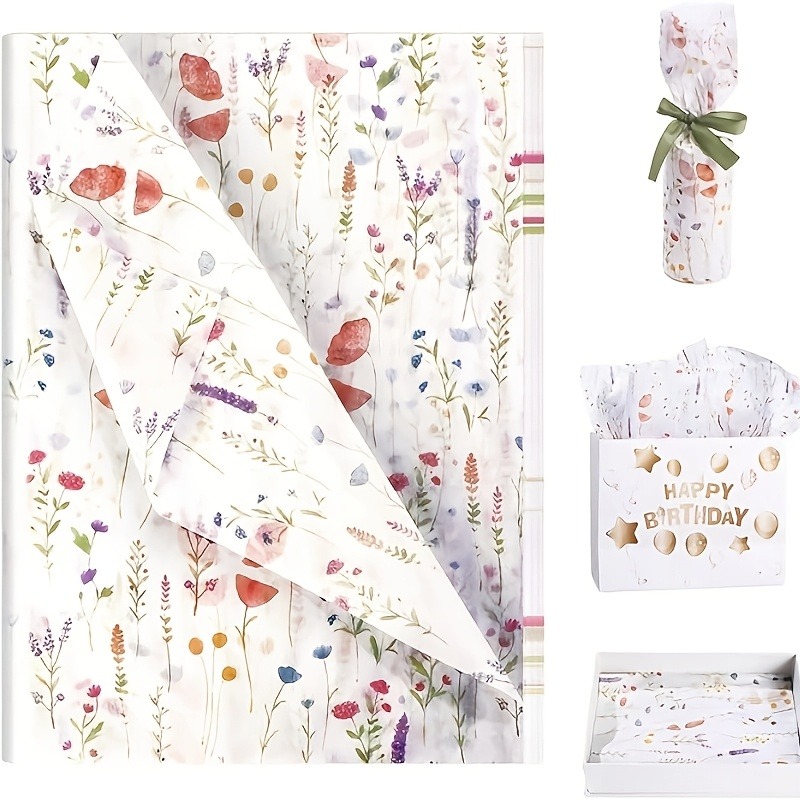 20 Sheets Lavender Print Gift  - Pattern Tissue Paper recension och pris